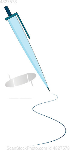 Image of Light blue pen vector illustration on white background 