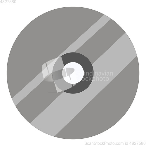 Image of Simple vector illustration of a grey cd on white background 