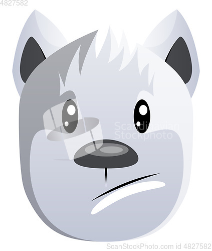 Image of Sad white cartoon dog vector illustartion on white background