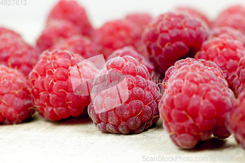 Image of Red ripe raspberries