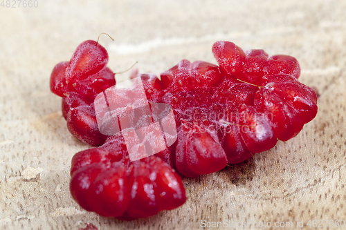 Image of Red ripe raspberries