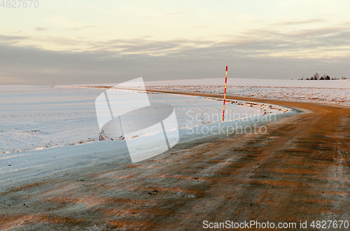 Image of Ruts on a snow-covered road