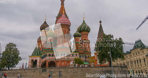 Image of Saint Basil\'s (Resurrection) Cathedral tops on the Moscow Russia. Red Square.