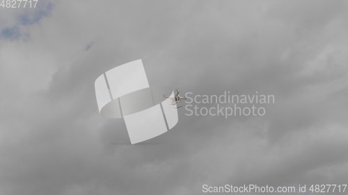 Image of Modern drone is flying. UltraHD stock footage