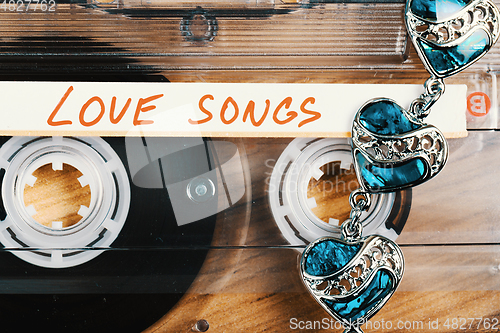 Image of Audio cassette tape with love songs