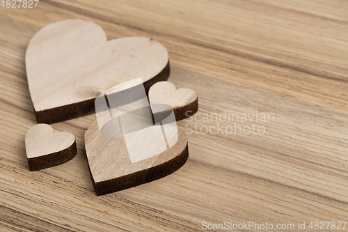 Image of valentine\'s wooden hearts