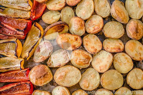 Image of Delicious baked potato and pepper