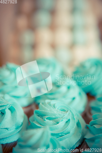 Image of sweets on the wedding table. Vintage color.