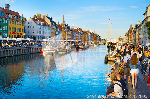 Image of People  Nyhavn port Copenhagen Denmark