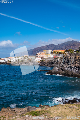 Image of beautiful view on ocean water and town