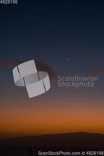 Image of beautiful view on la gomera island and sky while sunset