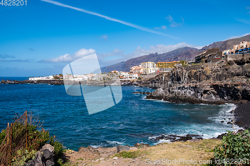 Image of beautiful view on ocean water and town