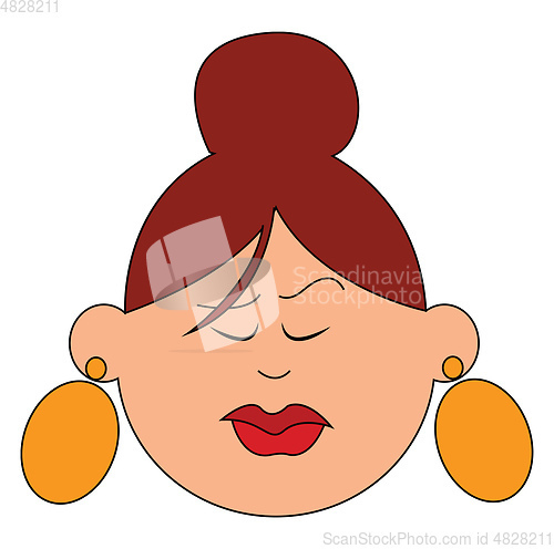 Image of Big earrings vector or color illustration