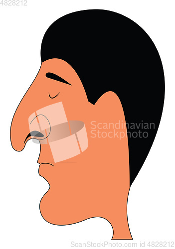 Image of Clipart of a man with a very long nose vector or color illustrat