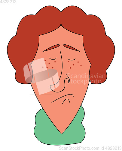 Image of Redhead man with freckles illustration vector on white backgroun