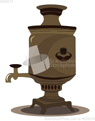Image of An ancient looking samovar vector or color illustration