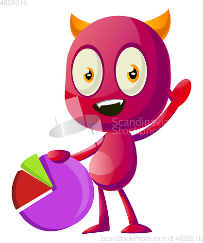 Image of Devil with information, illustration, vector on white background