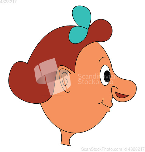 Image of A girl with big nose vector or color illustration