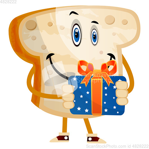 Image of Gift Bread illustration vector on white background