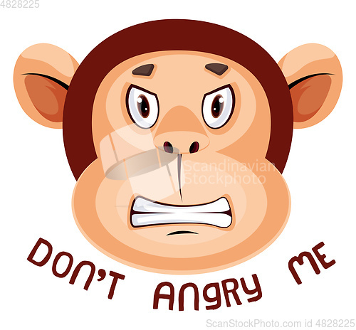 Image of Monkey is feeling angry, illustration, vector on white backgroun