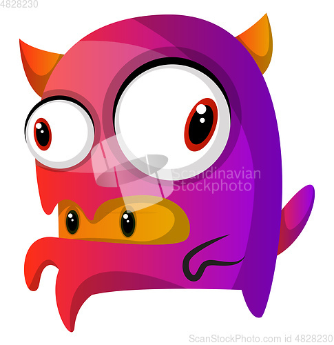 Image of Purple monster with a monster inside his mouth illustration vect