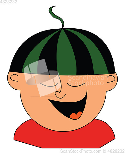 Image of A guy with striped hat vector or color illustration