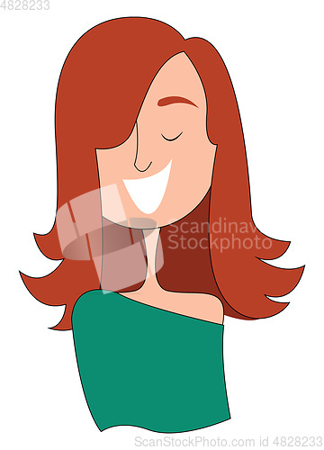 Image of Clipart of a girl having a big smile on her face vector or color