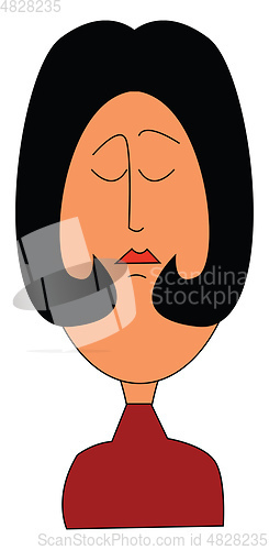 Image of Woman in short hair vector or color illustration