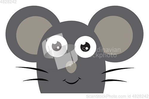 Image of A happy grey mouse vector or color illustration