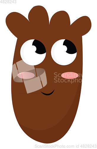 Image of A brown monster with big eyes vector or color illustration