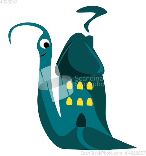 Image of Snail with house vector or color illustration