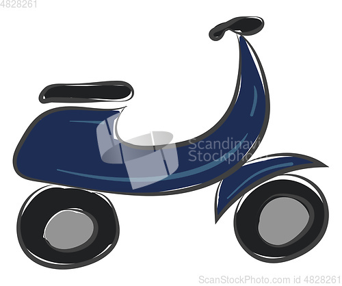 Image of Blue motorcycle vector or color illustration