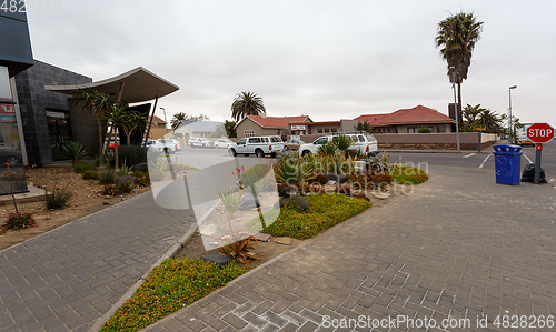 Image of street in Walvis Bay city, Namibia