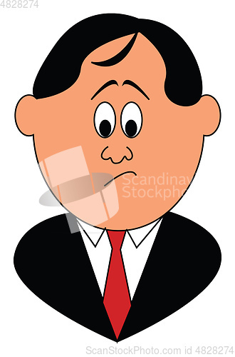 Image of A man in red tie vector or color illustration