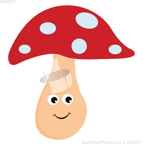 Image of Red mushroom vector or color illustration