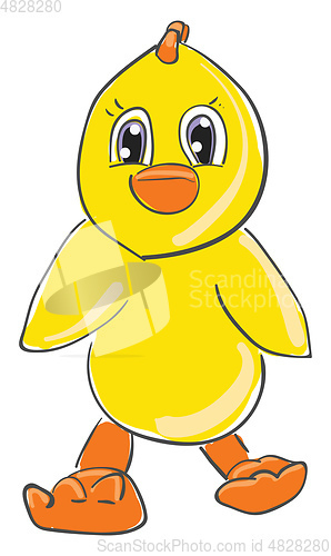 Image of Cartoon chicken vector or color illustration