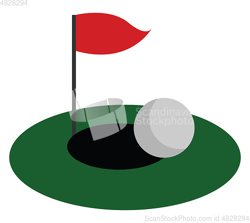 Image of A green golf court vector or color illustration