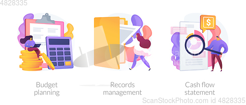 Image of Personal expenses management vector concept metaphors.