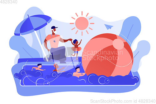 Image of Swim camp concept vector illustration.