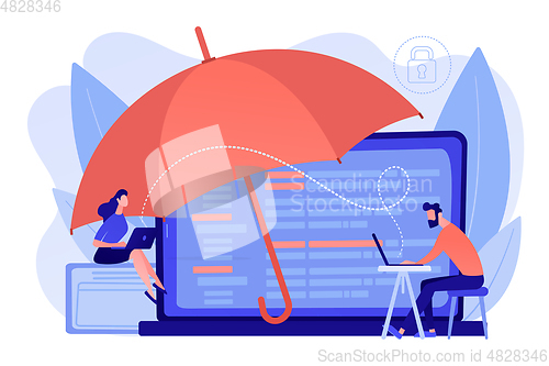 Image of Cyber insurance concept vector illustration.