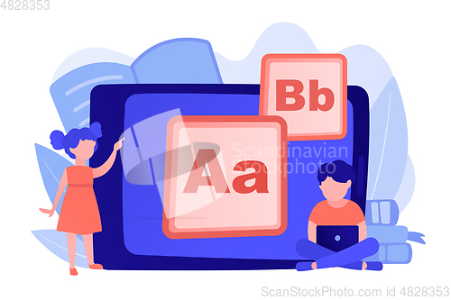 Image of Kids digital content concept vector illustration.