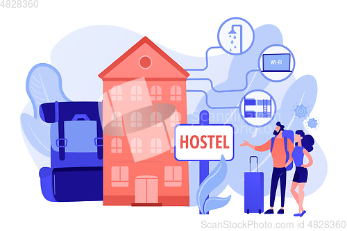 Image of Hostel services concept vector illustration