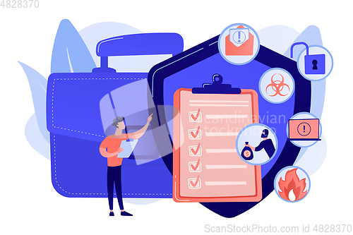 Image of Business continuity and disaster recovery concept vector illustr