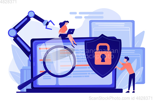 Image of Industrial cybersecurity concept vector illustration.