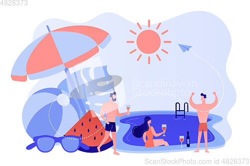 Image of Pool party concept vector illustration.