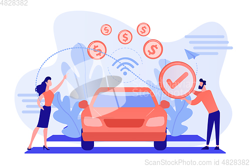 Image of In vehicle payments concept vector illustration.