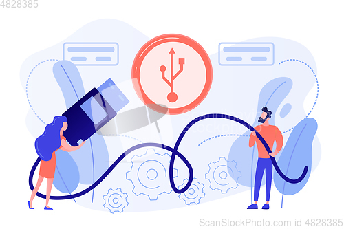 Image of USB connection concept vector illustration.