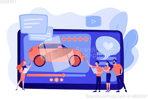 Image of Car review video concept vector illustration.