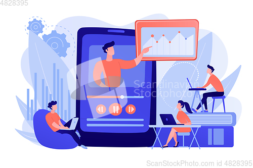 Image of Online teaching concept vector illustration.