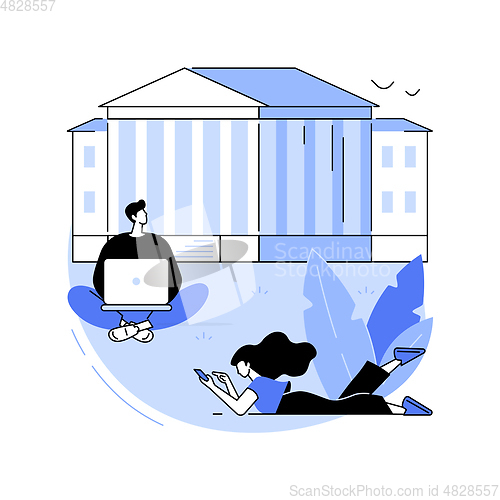 Image of College campus abstract concept vector illustration.